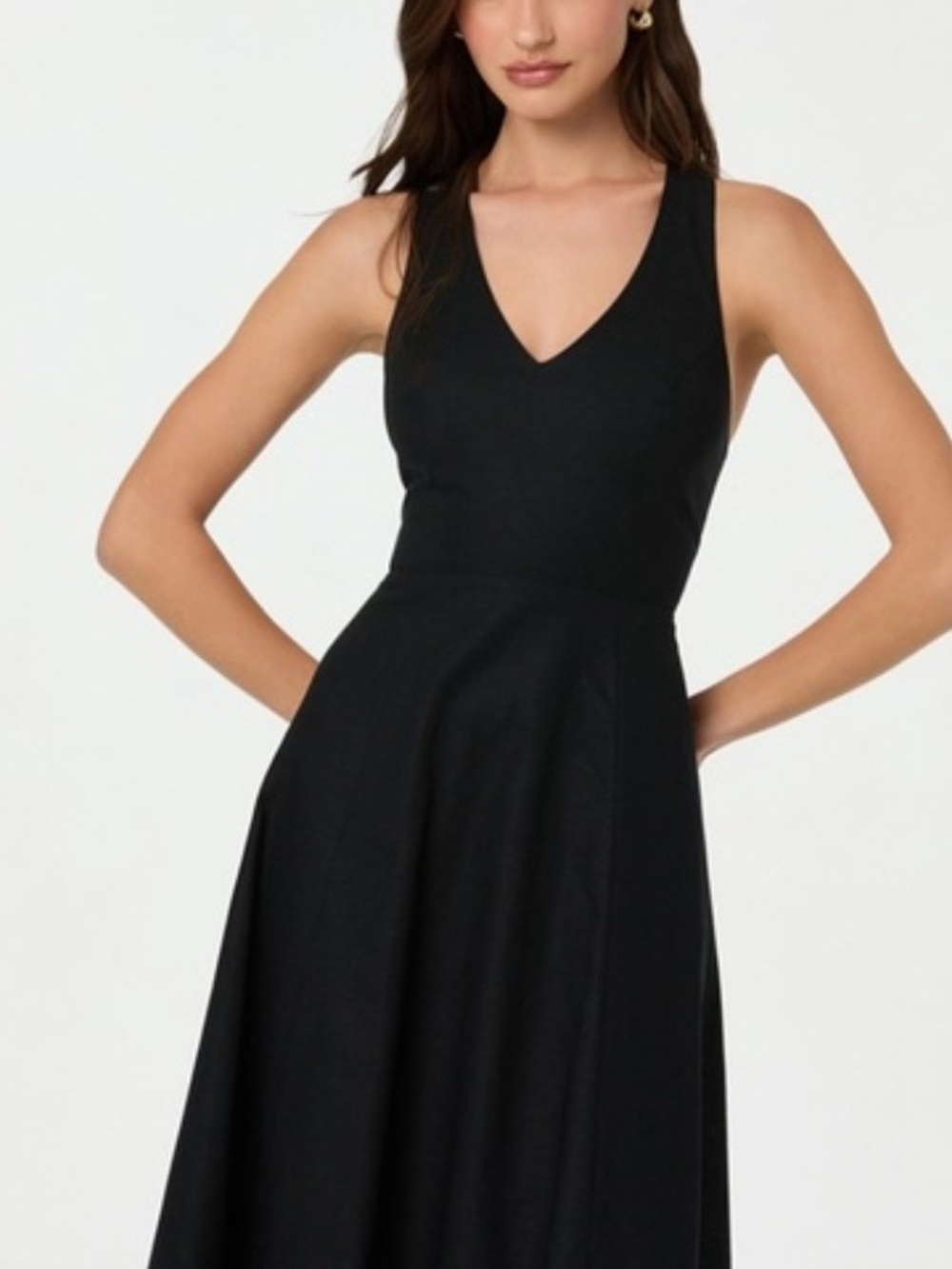 Astr Black V-Neck Maxi Dress